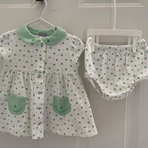 St. Patrick's Shamrock Dress 2 piece set Baby girl